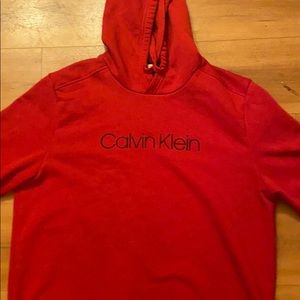 calvin klein red hoodie.
